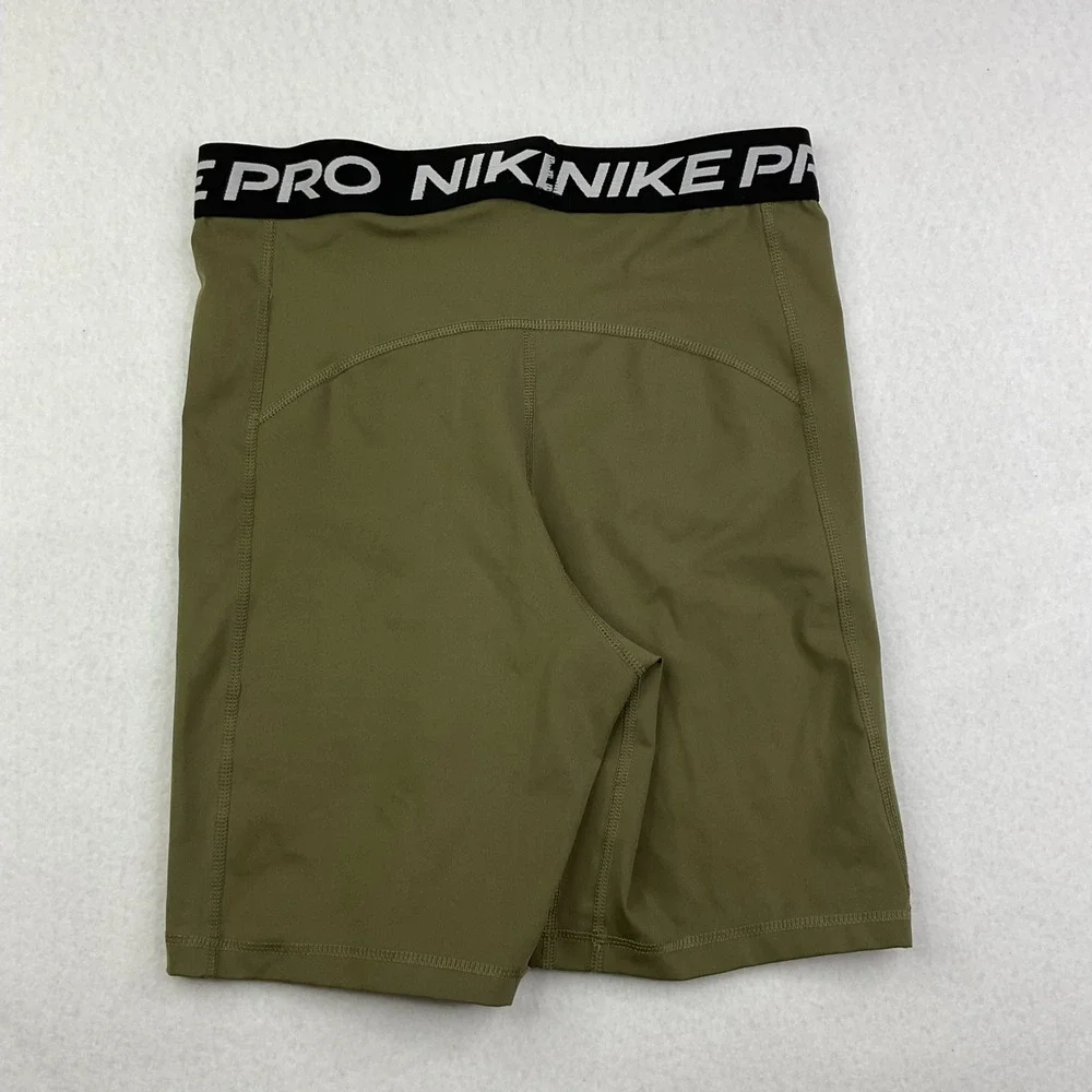 Nike Pro Compression Shorts 7'' Olive Green Train Athletic Gym Women's L DA0481